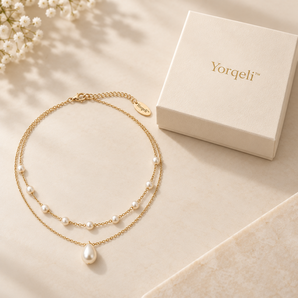 Yorqeli™ PearlDuet Double-Layer Pearl Collar Necklace image 2