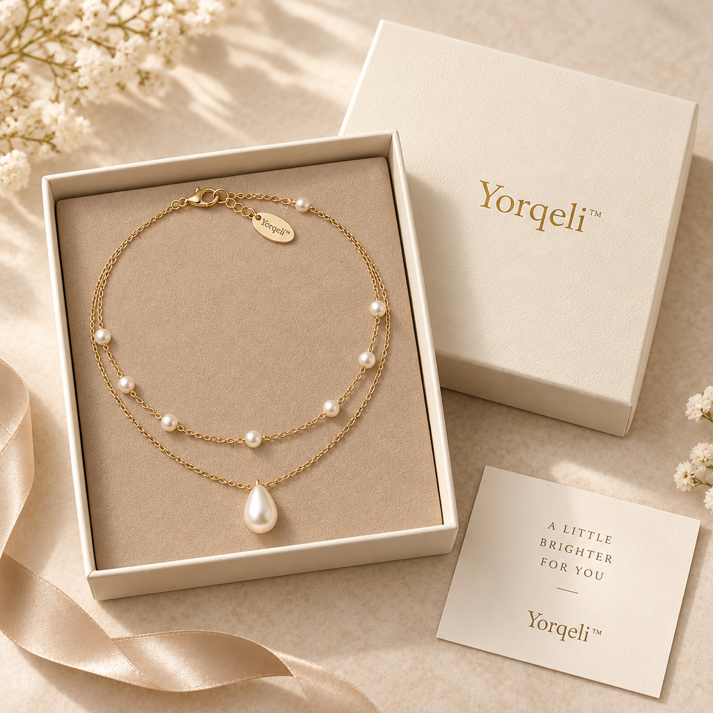 Yorqeli™ PearlDuet Double-Layer Pearl Collar Necklace image 5