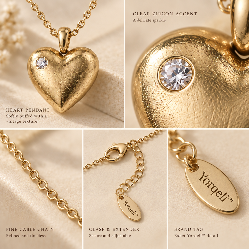 Yorqeli™ HeartKeepsake Vintage Heart Pendant Necklace image 4