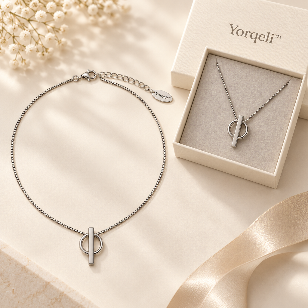 Yorqeli™ GeoLink Minimalist Geometric Titanium-Steel Necklace image 5