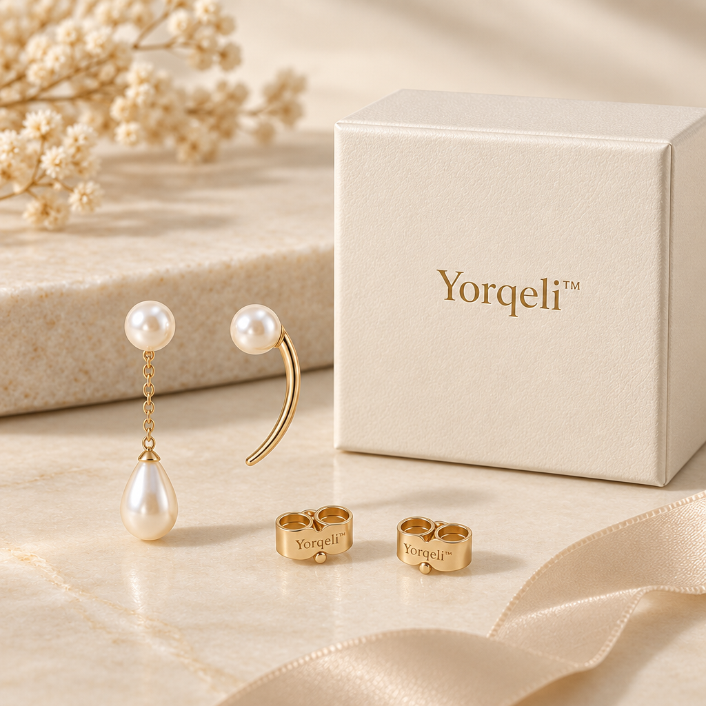 Yorqeli™ PearlMuse Asymmetric Pearl Earrings image 2
