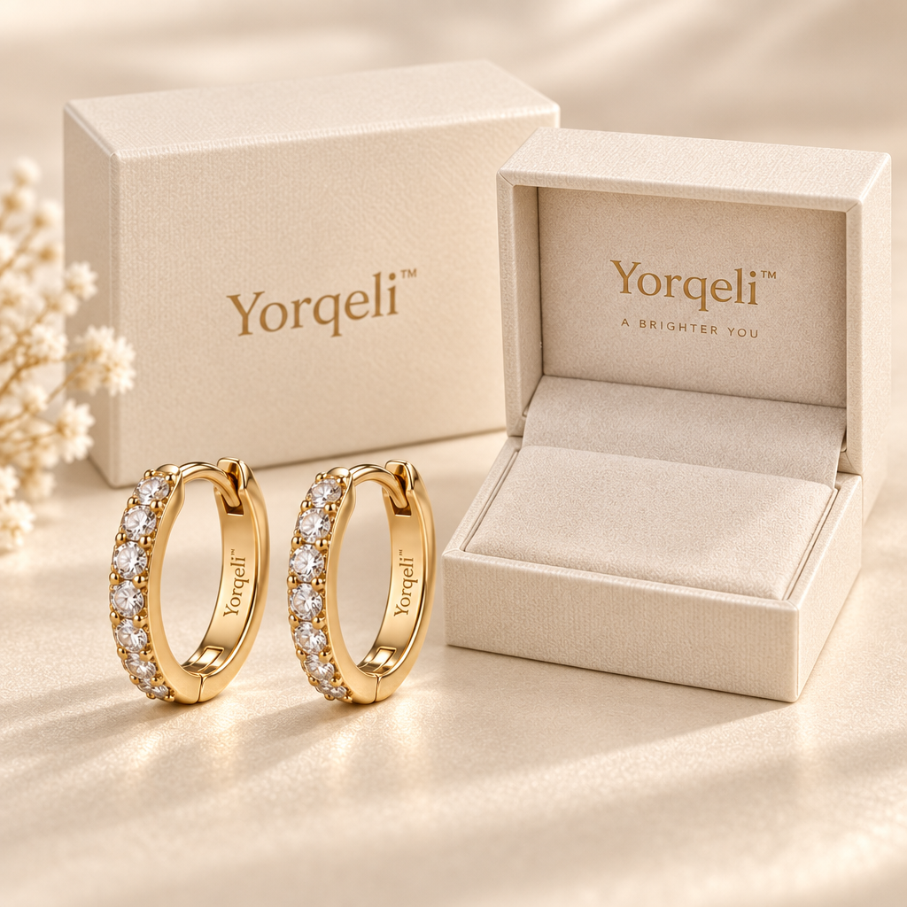 Yorqeli™ HaloArc Refined Zircon Hoop Earrings image 2