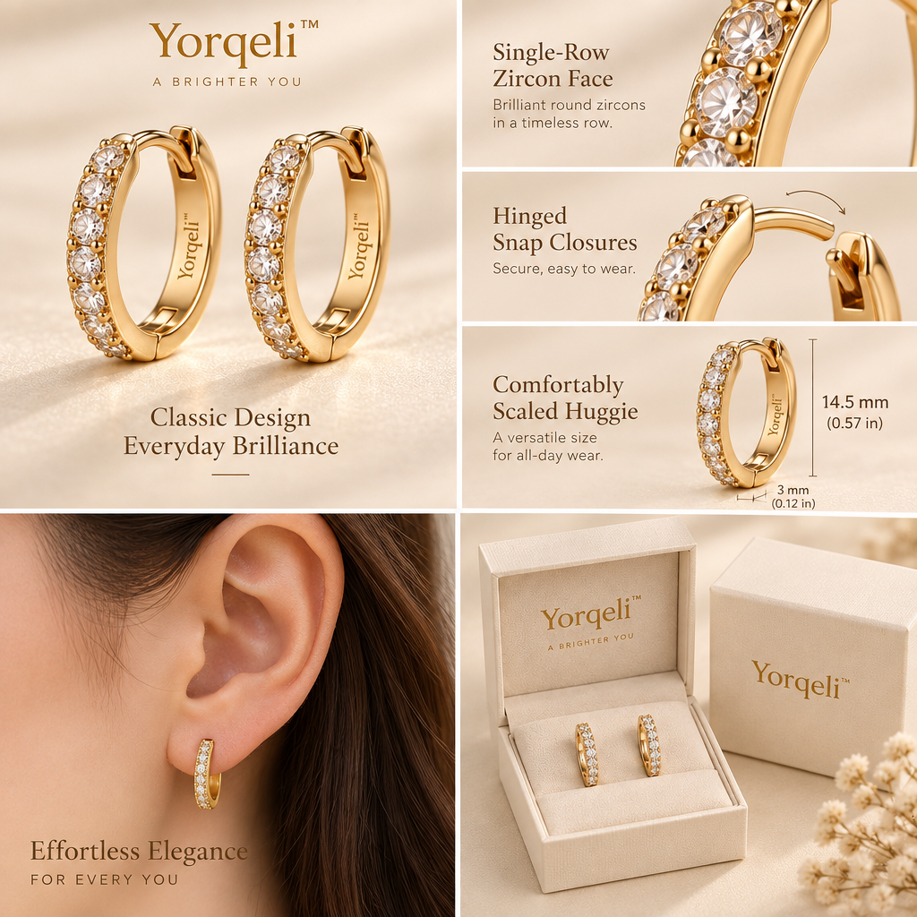 Yorqeli™ HaloArc Refined Zircon Hoop Earrings image 3