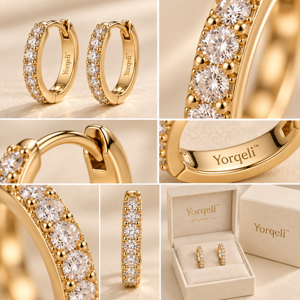 Yorqeli™ HaloArc Refined Zircon Hoop Earrings image 4