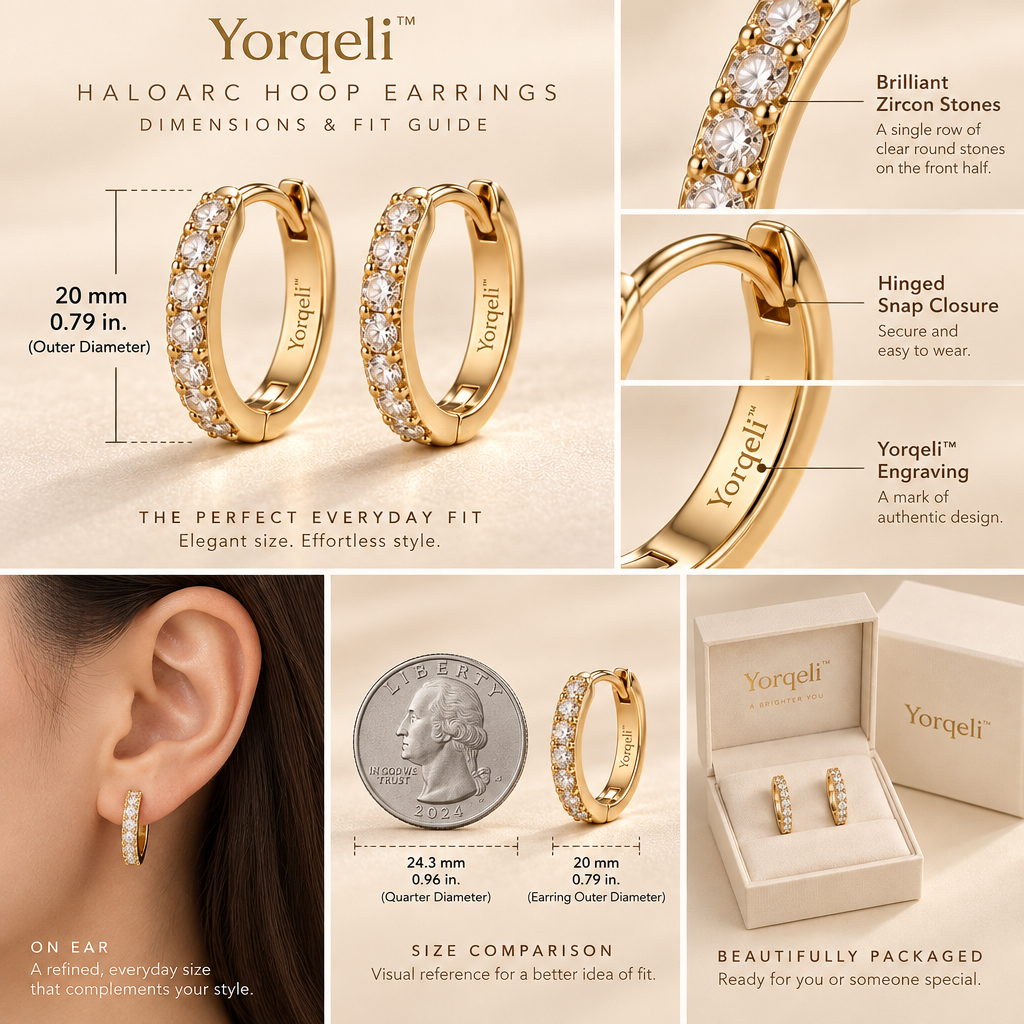 Yorqeli™ HaloArc Refined Zircon Hoop Earrings image 6