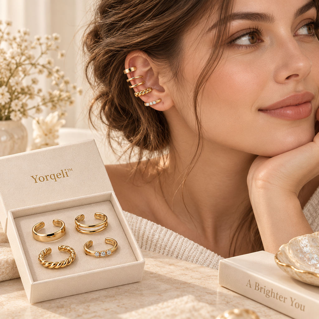 Yorqeli™ CuffEdit Minimalist Metal Ear Cuff Set product view