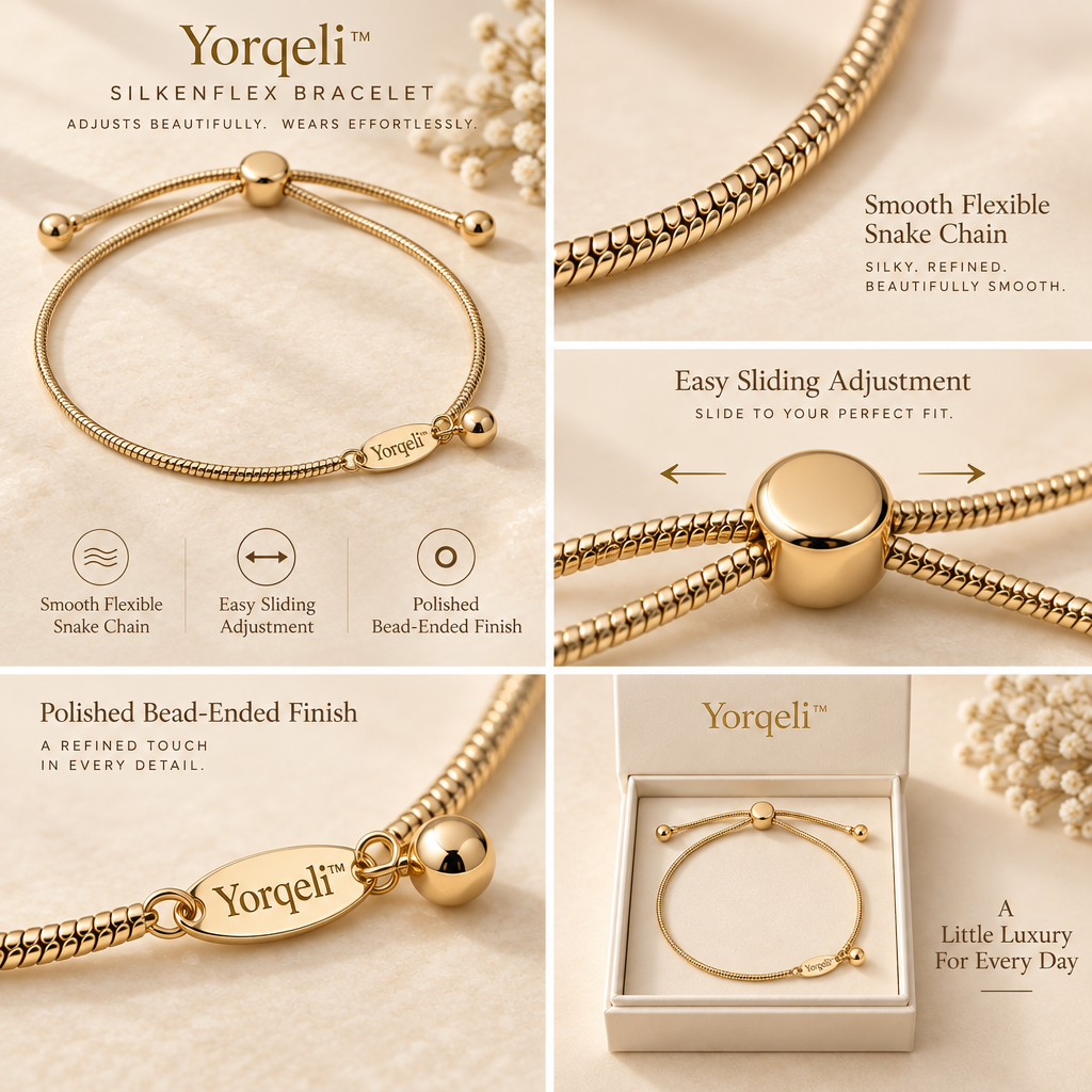 Yorqeli™ SilkenFlex Adjustable Snake-Chain Bracelet image 3