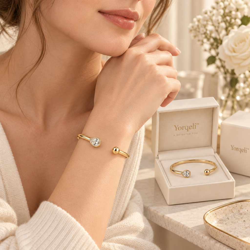 Yorqeli™ OpenRadiance Zircon Open Cuff Bangle product view