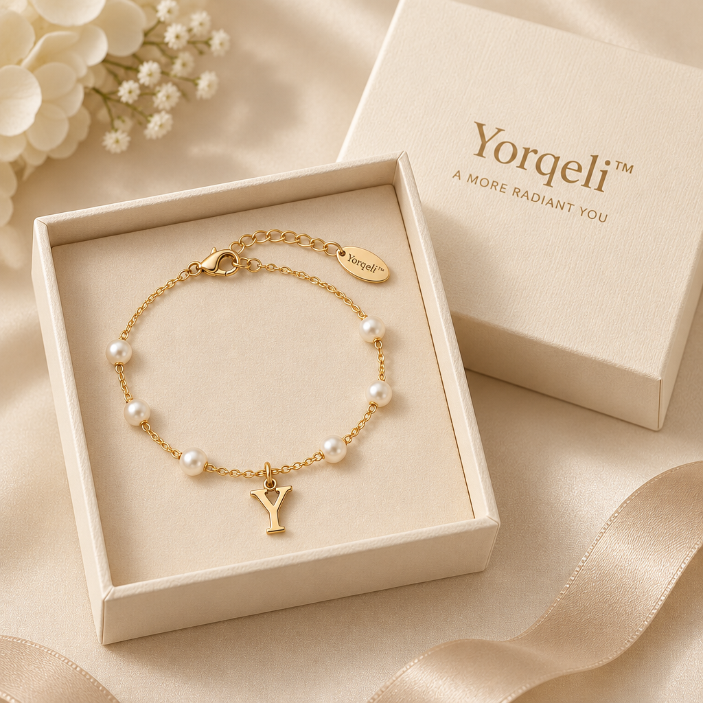 Yorqeli™ InitialPearl Pearl Initial Charm Bracelet image 5
