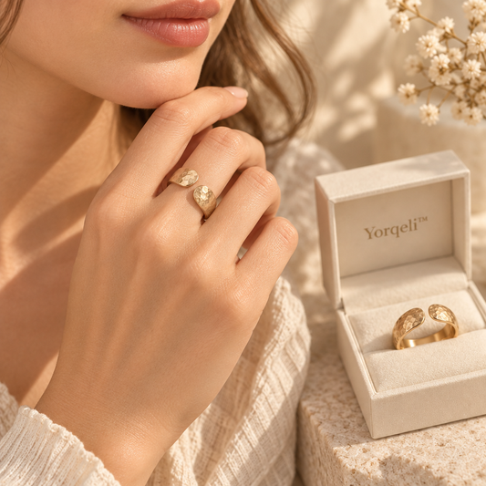 Yorqeli™ RelicTexture Vintage Textured Open Ring product view