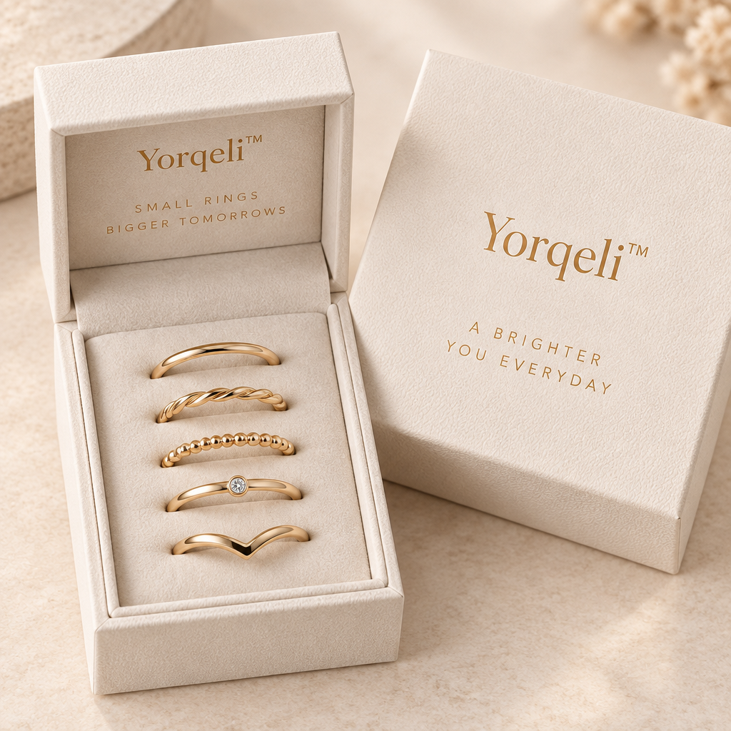 Yorqeli™ StackForm Minimalist Stacking Ring Set image 5