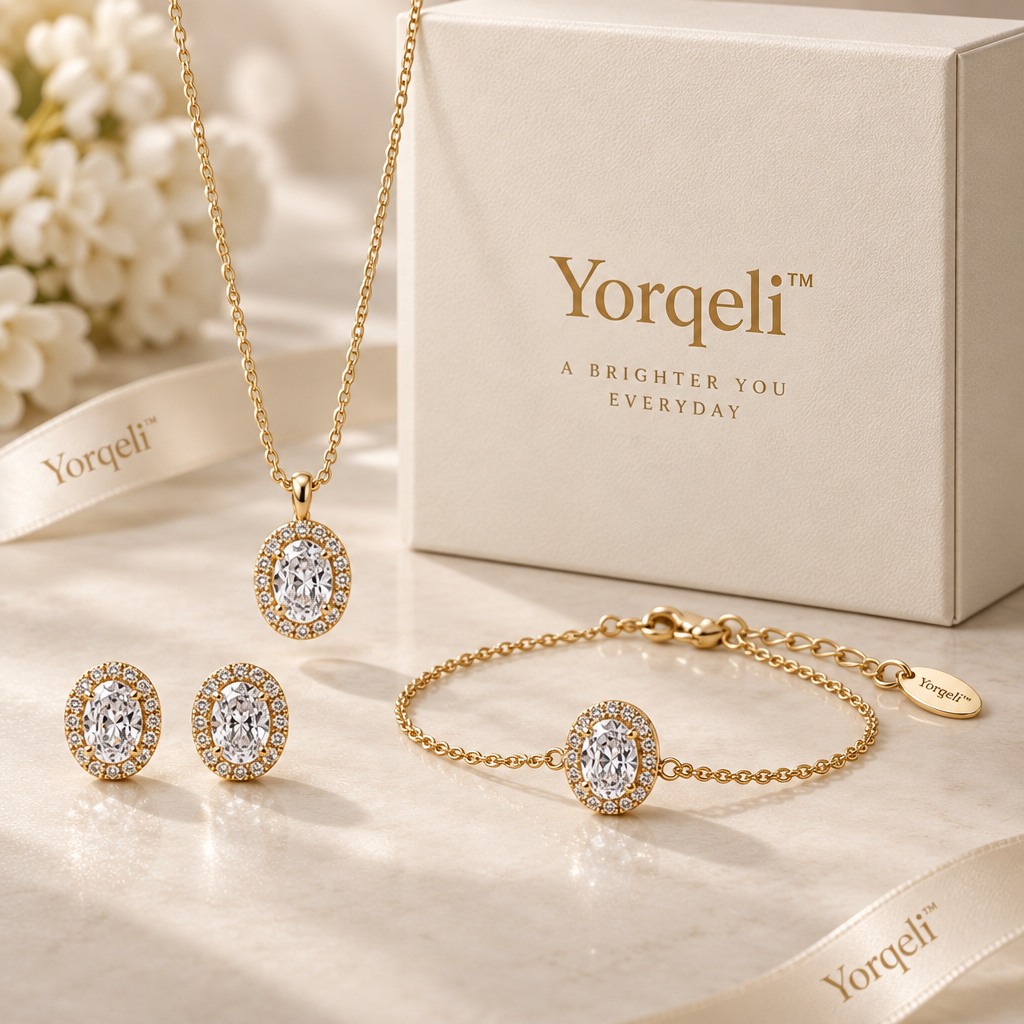 Yorqeli™ OvalTrio Zircon Three-Piece Jewelry Set image 2