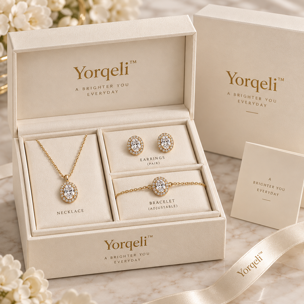 Yorqeli™ OvalTrio Zircon Three-Piece Jewelry Set image 5