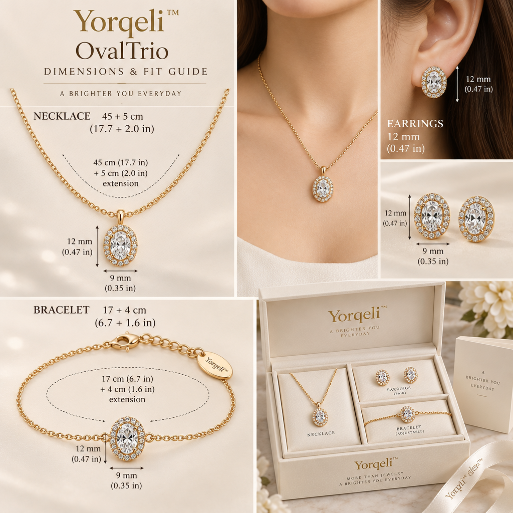 Yorqeli™ OvalTrio Zircon Three-Piece Jewelry Set image 6